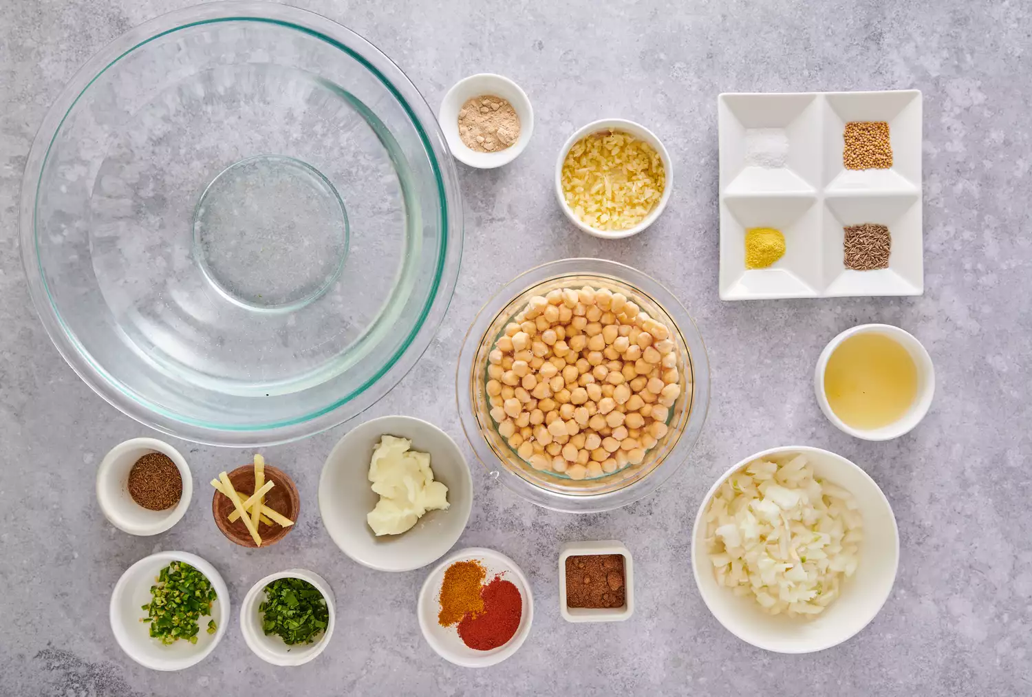 Ingredientes para fazer chana masala