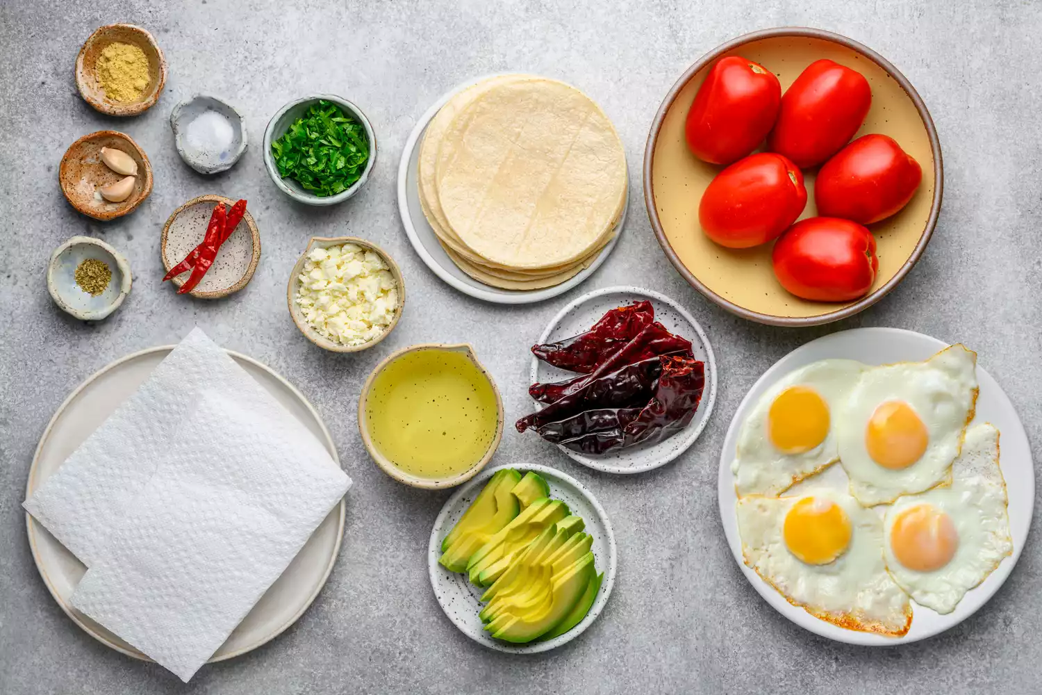 Ingredientes para fazer chilaquiles